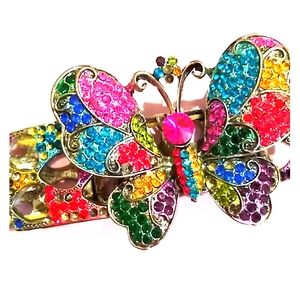 Colorful butterfly rhinestone bracelet